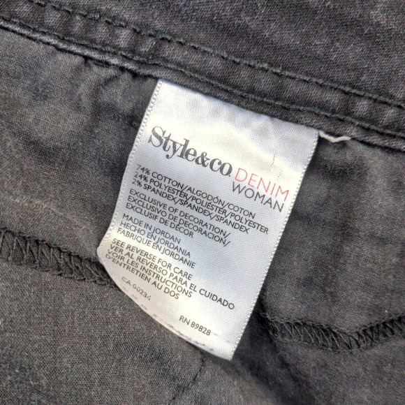 Style&Co. Denim Womens Tummy Control Slim Leg Straight Jeans Black Plus Size 20W - Picture 9 of 11